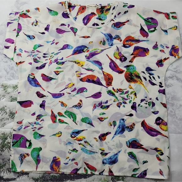 Liva Girl "For the Birds" Top size XL - Picture 4 of 13